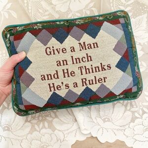 Patchwork Tapestry Statement Throw Pillow - Humor